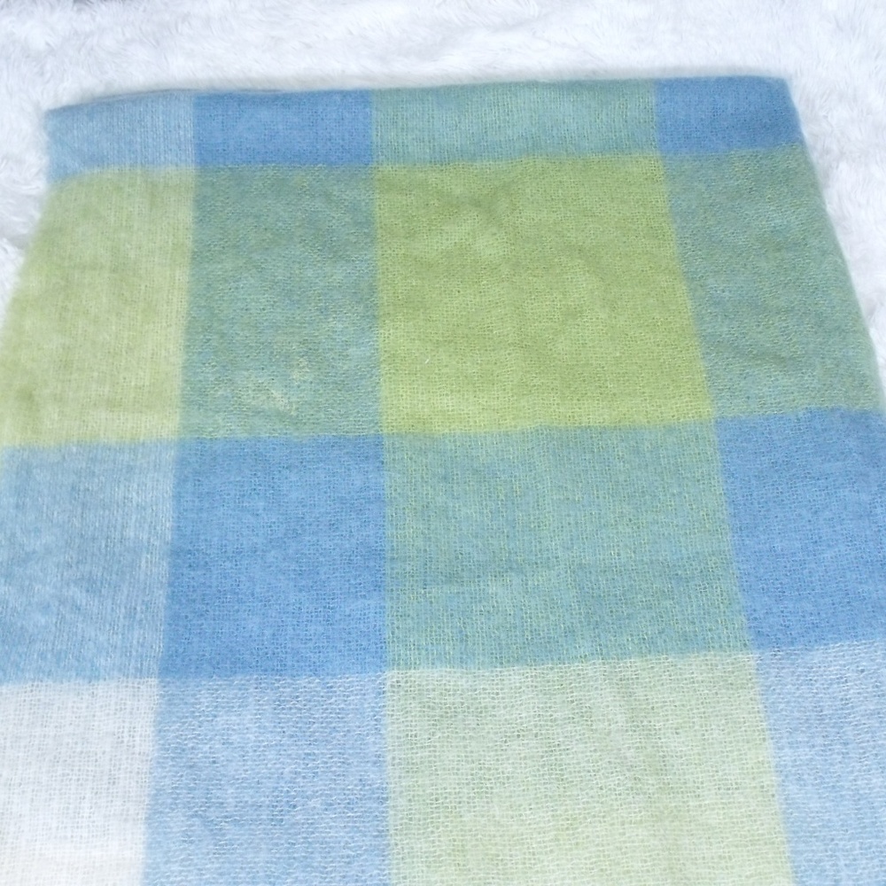 A Soft Idea Plaid Mohair Throw Blanket - Picture 2 of 6